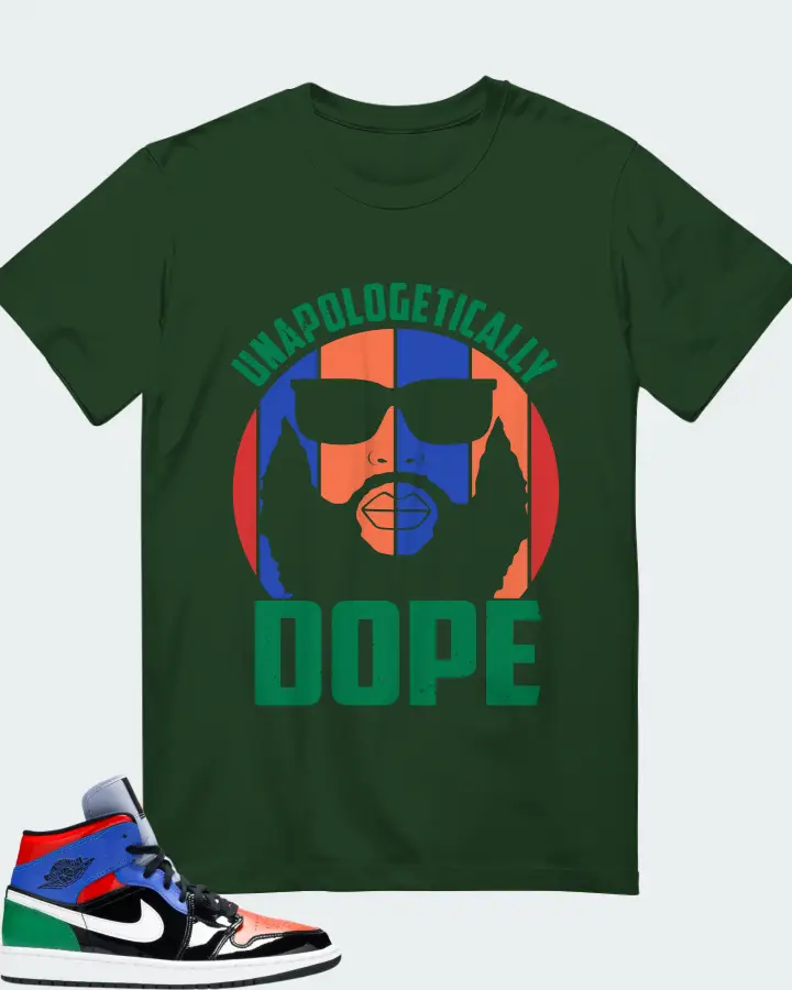 Jordan 1 Mid Sneaker Matching Forest T-Shirt - UNAPOLOGETICALLY DOPE Man