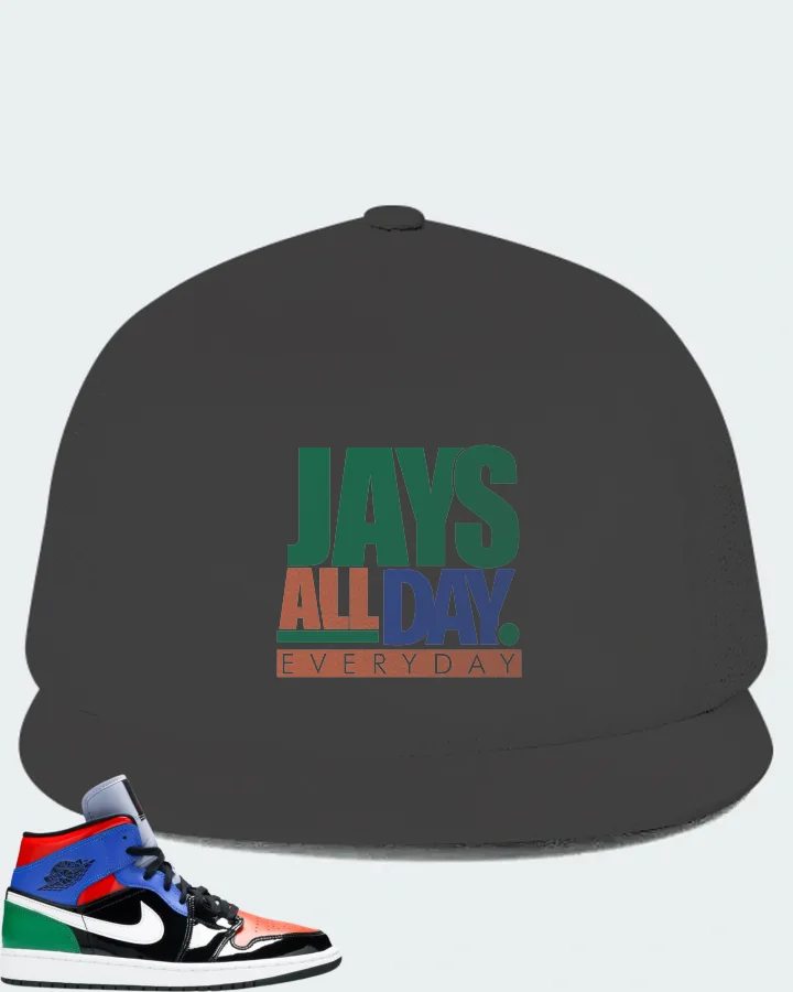 Jordan 1 Mid Sneaker Matching Dark Grey Hat - Jays All Day