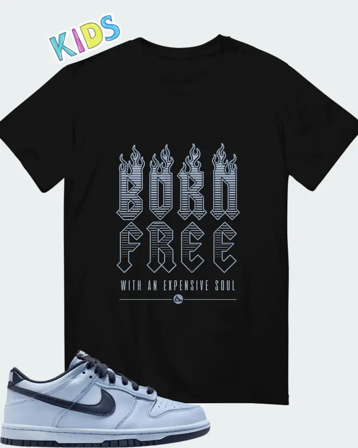 Nike Dunk Low LV8 Hydrogen Blue Thunder Blue Matching Kid's T-Shirt