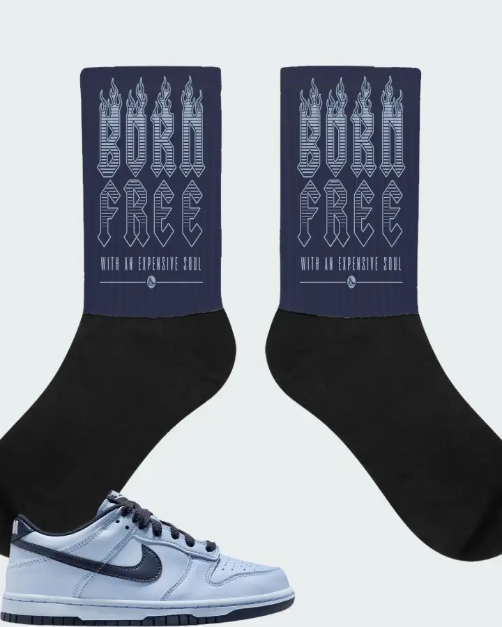 Nike Dunk Low LV8 Hydrogen Blue Thunder Blue Matching Socks