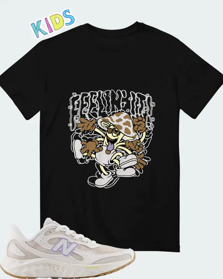 New Balance Fresh Foam Arishi v4 Tiralux Sea Salt with Timberwolf Daybreak Matching Kid's T-Shirt