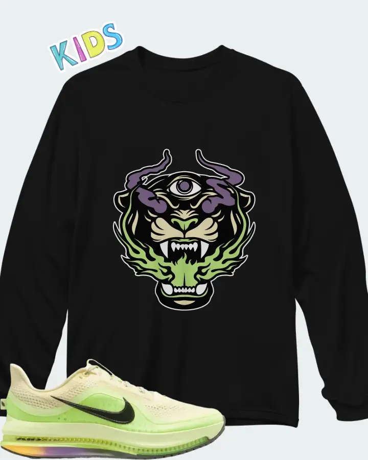 Nike Pegasus Premium Alabaster Volt Matching Kid's Long Sleeve T-Shirt
