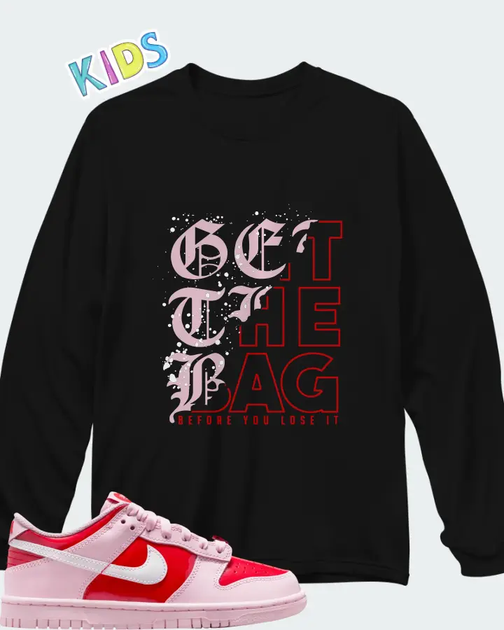 Nike Dunk Low GS Pink Valentiness Day 2026 Matching Kid's Long Sleeve T-Shirt