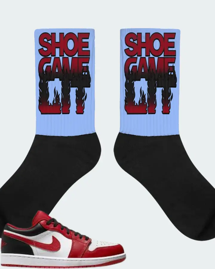 Jordan 1 Low Sneaker Matching Socks - Shoe Game Lit Refreshed