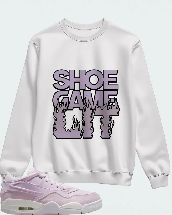 Air Jordan 4 RM Doll Sneaker Matching White Sweatshirt - Shoe Game Lit Refreshed
