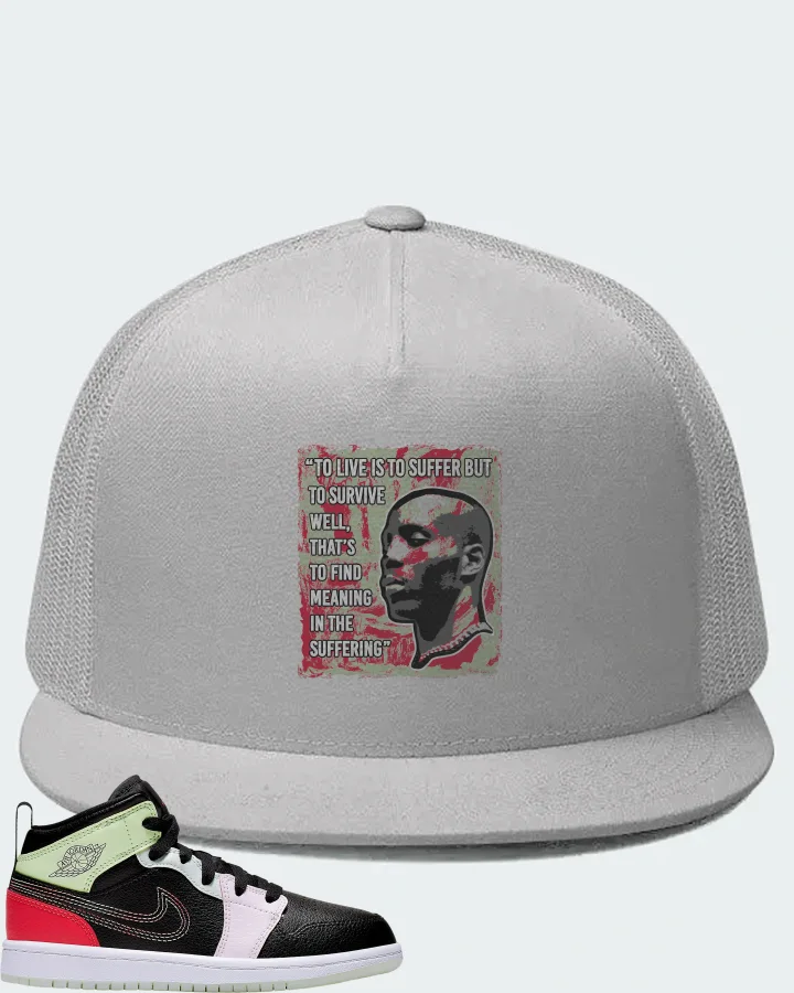 Jordan 1 Mid Sneaker Matching White Hat - DMX Suffer Quote