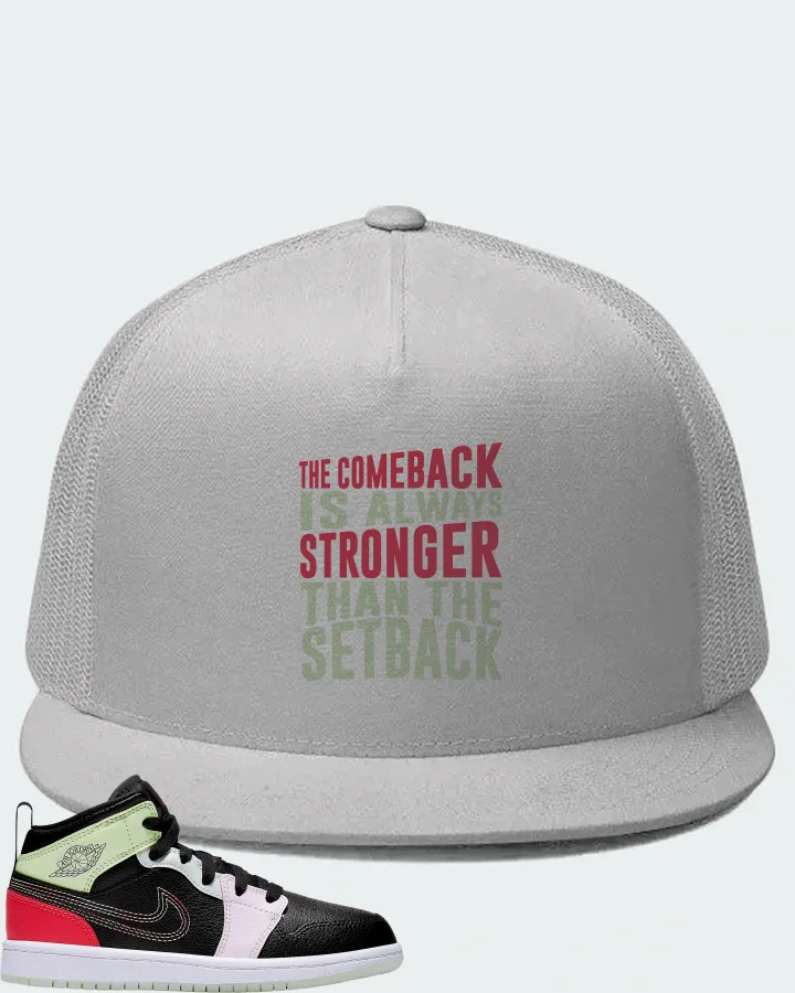 Jordan 1 Mid Sneaker Matching White Hat - The Comeback