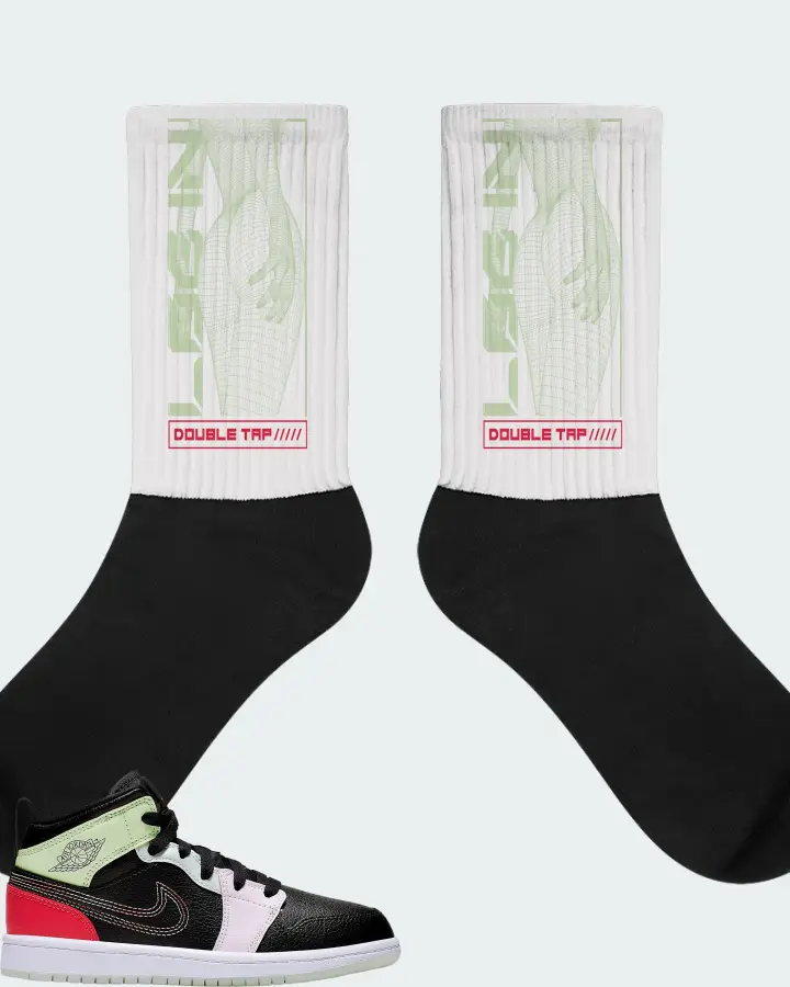 Jordan 1 Mid Sneaker Matching White Socks (LOGIN) - View 1