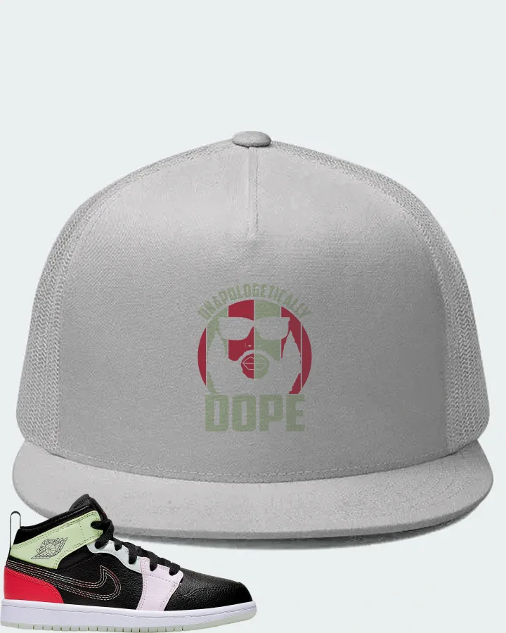 Jordan 1 Mid Sneaker Matching White Hat - UNAPOLOGETICALLY DOPE Man