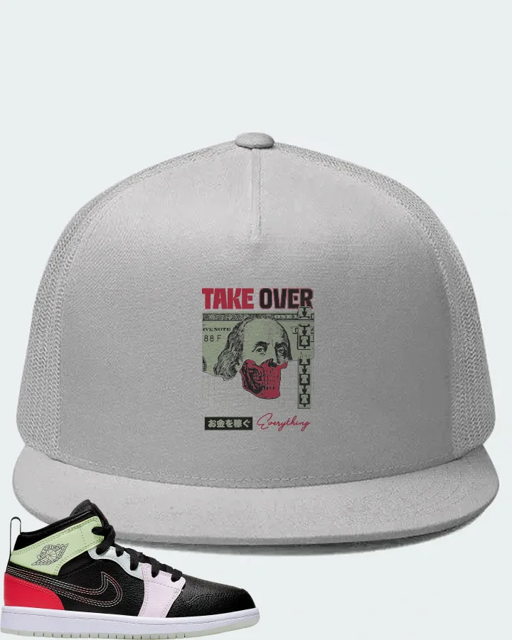 Jordan 1 Mid Sneaker Matching White Hat - Take Over