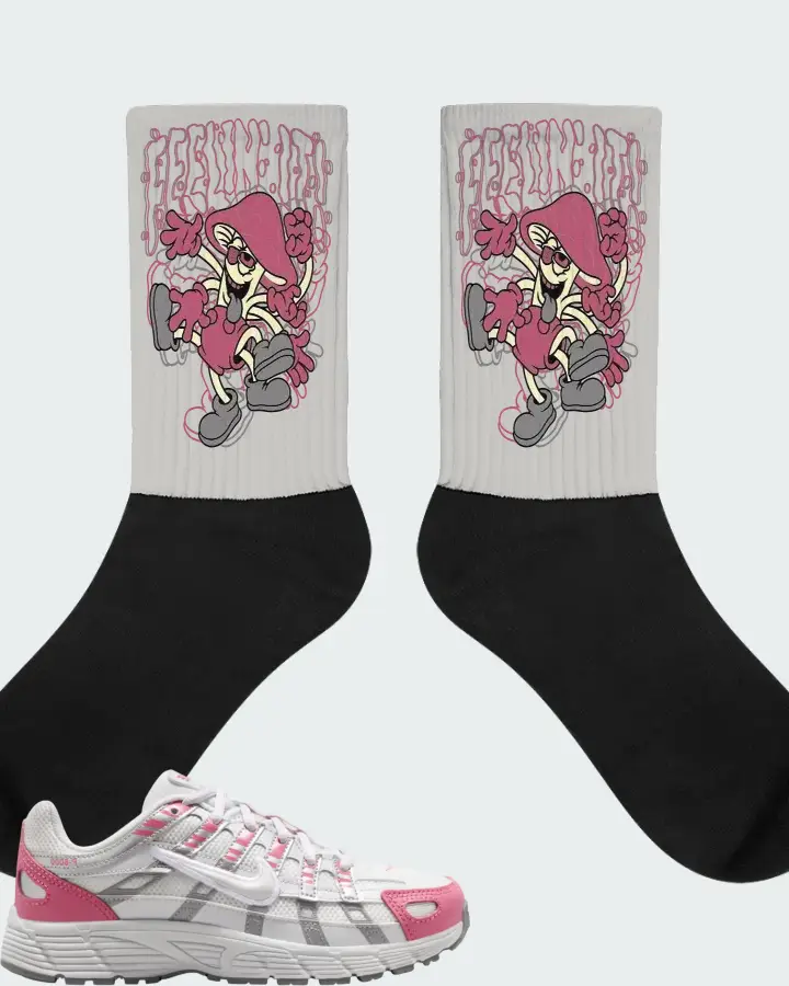 Nike P-6000 GS Off-White Peony Matching Socks