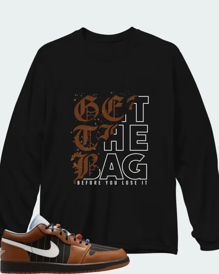 Air Jordan Low SE Black Light British Tan Matching Long Sleeve T-Shirt