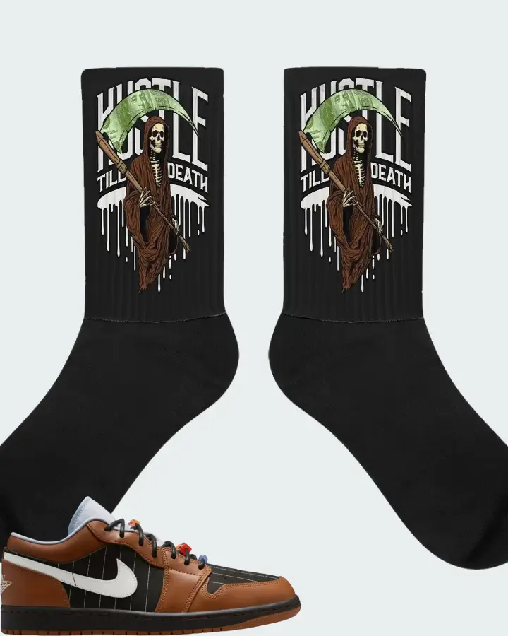 Air Jordan Low SE Black Light British Tan Matching Socks