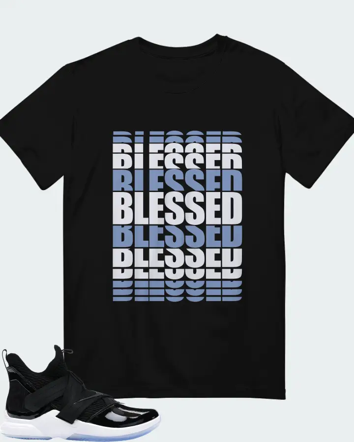 Nike LeBron Soldier 12 SFG Sneaker Matching Black T-Shirt - BLESSED Many Times