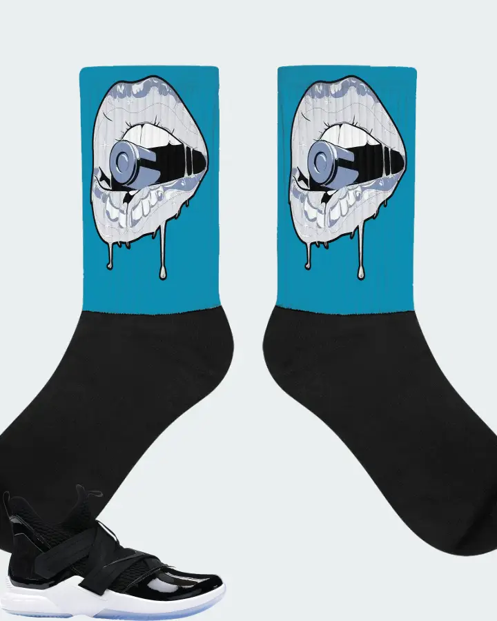 Nike LeBron Soldier 12 SFG Sneaker Matching Aqua Socks - Kiss of Death