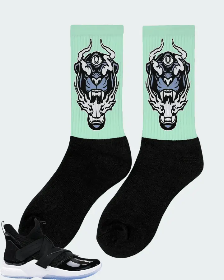 Nike LeBron Soldier 12 SFG Sneaker Matching Mint Socks (The Beast) - View 3