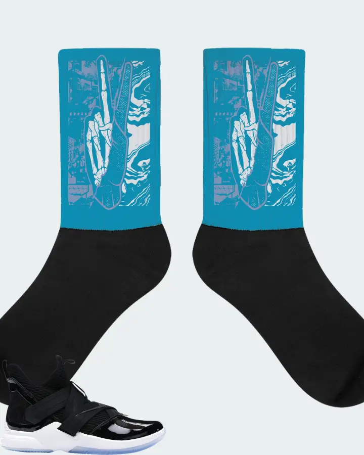 Nike LeBron Soldier 12 SFG Sneaker Matching Aqua Socks - Peace of mind