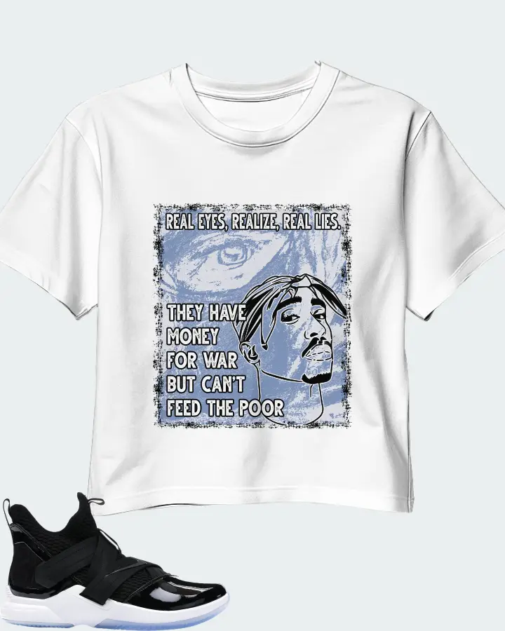 Nike LeBron Soldier 12 SFG Sneaker Matching White Crop Top - TUPAC Real Eyes Realize Real Lies