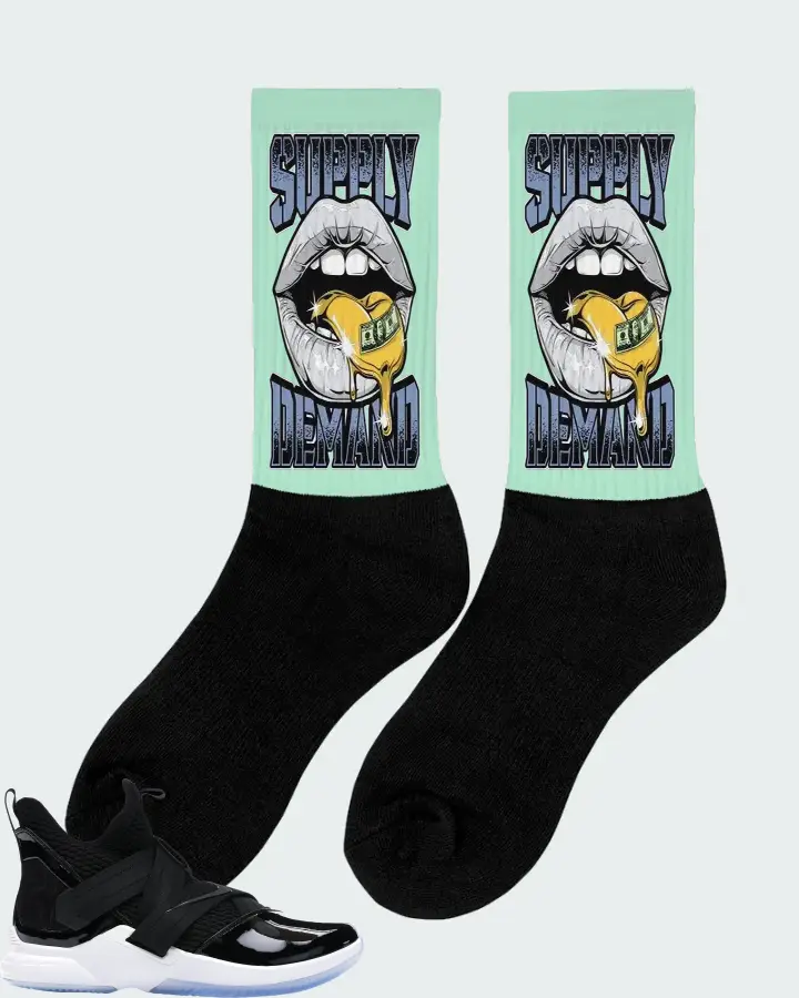 Nike LeBron Soldier 12 SFG Sneaker Matching Mint Socks (Supply Demand) - View 3