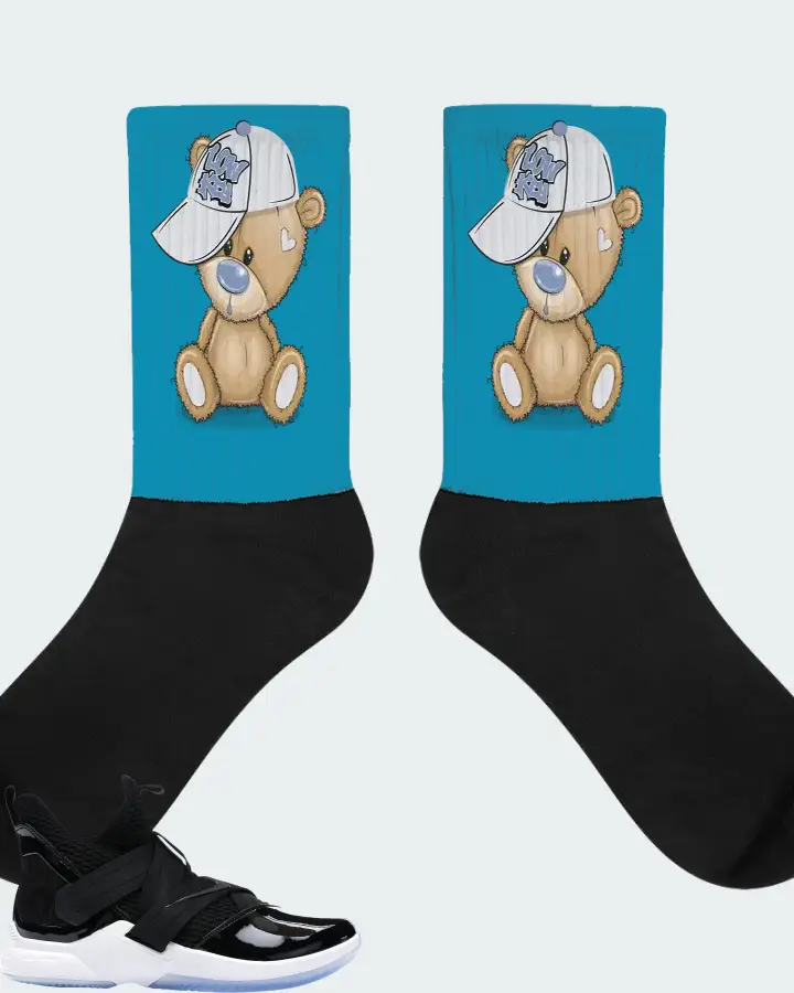 Nike LeBron Soldier 12 SFG Sneaker Matching Aqua Socks - LOW KEY BEAR
