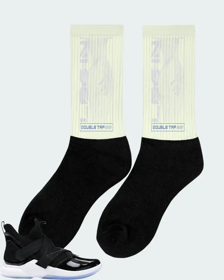 Nike LeBron Soldier 12 SFG Sneaker Matching Citron Socks (LOGIN) - View 3