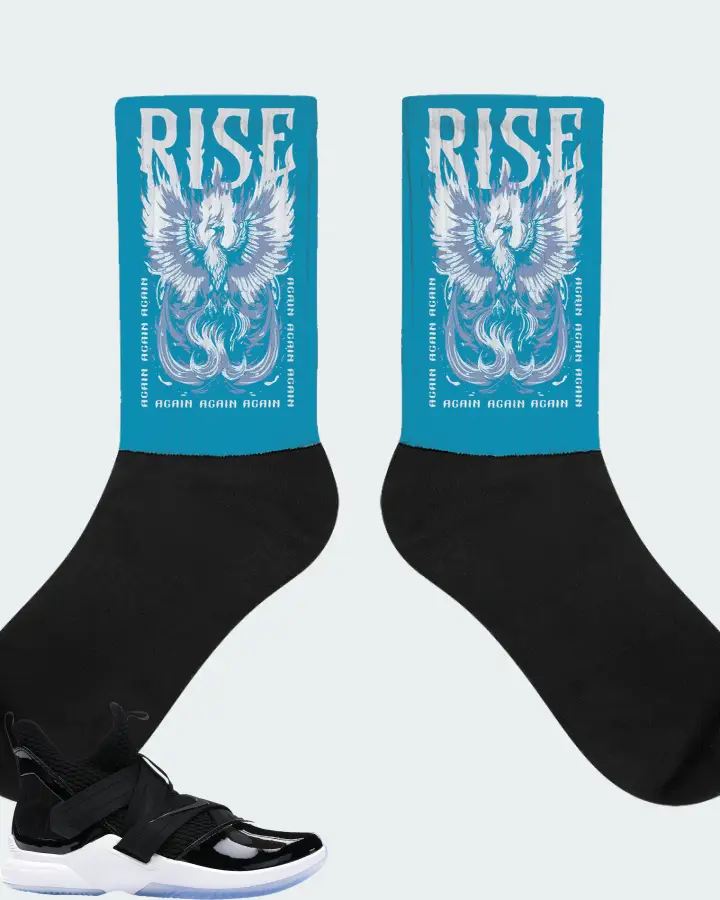 Nike LeBron Soldier 12 SFG Sneaker Matching Aqua Socks - RISE