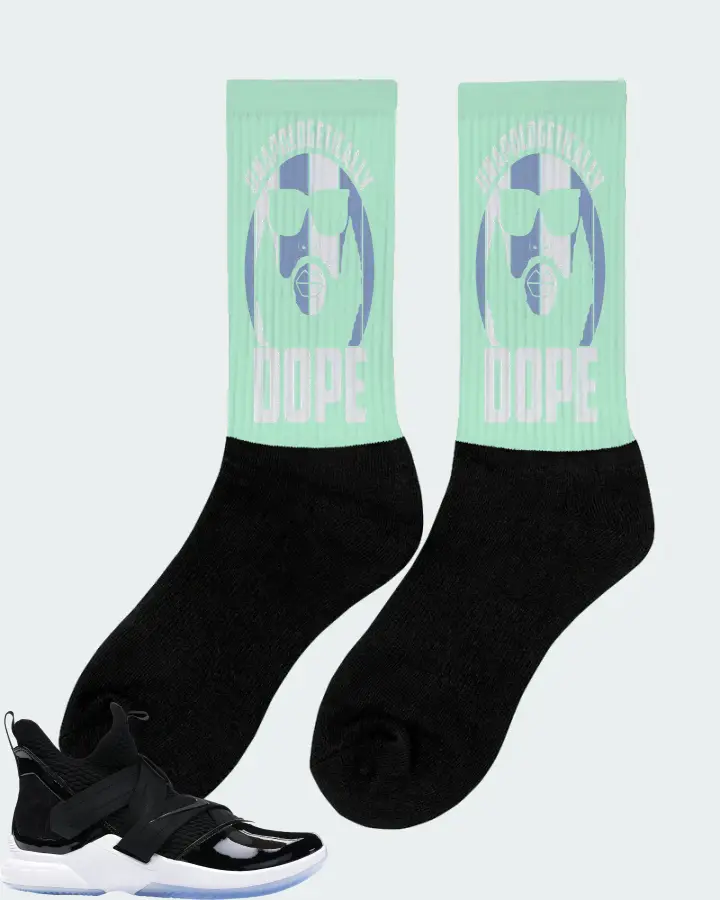 Nike LeBron Soldier 12 SFG Sneaker Matching Mint Socks (UNAPOLOGETICALLY DOPE Man) - View 3