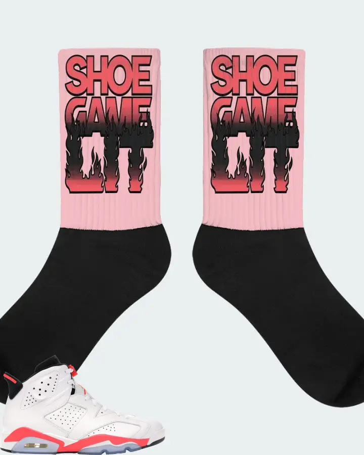Jordan 6 Retro Sneaker Matching Pink Socks - Shoe Game Lit Refreshed