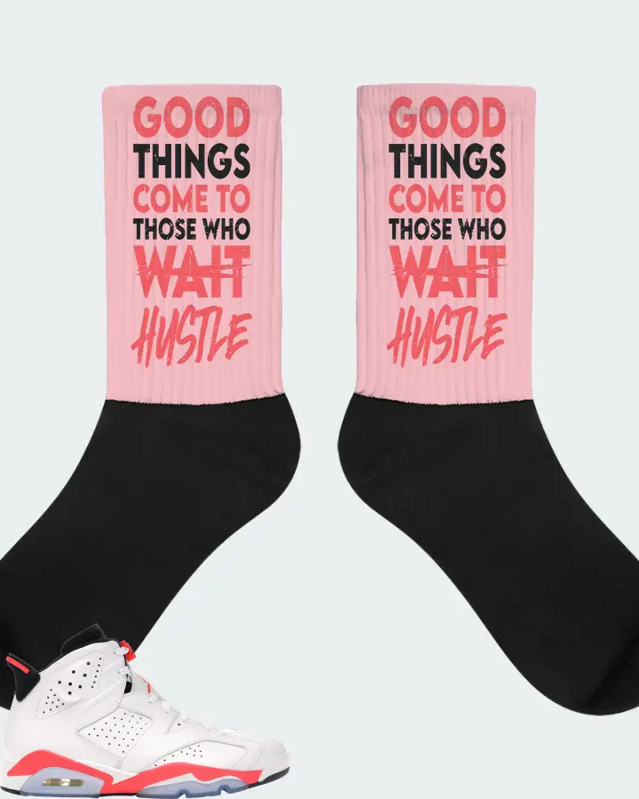 Jordan 6 Retro Sneaker Matching Pink Socks - Good Things Come