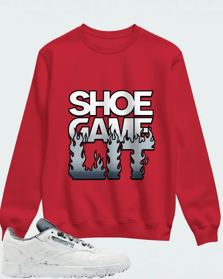 Reebok Classic Leather Tabi Sneaker Matching Red Sweatshirt - Shoe Game Lit Refreshed