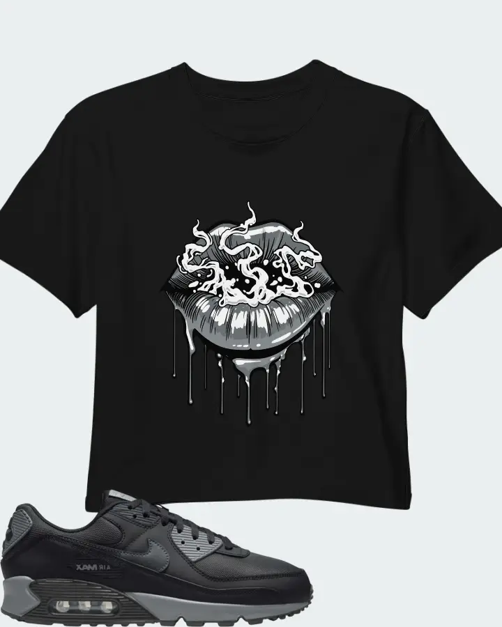 Nike Air Max 90 Black Cool Grey Matching Crop Top