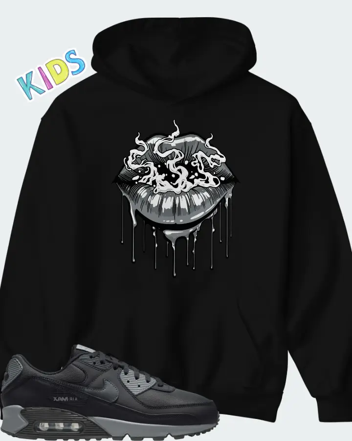 Nike Air Max 90 Black Cool Grey Matching Kid's Hoodie