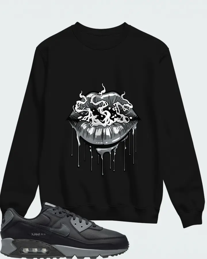Nike Air Max 90 Black Cool Grey Matching Sweatshirt