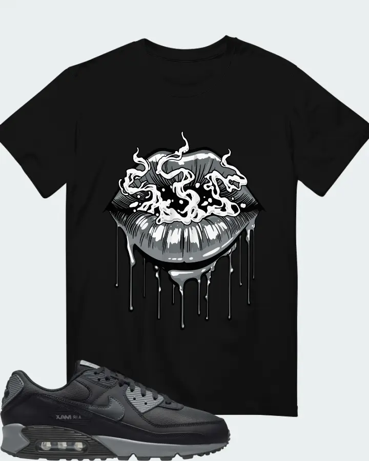 Nike Air Max 90 Black Cool Grey Matching T-Shirt