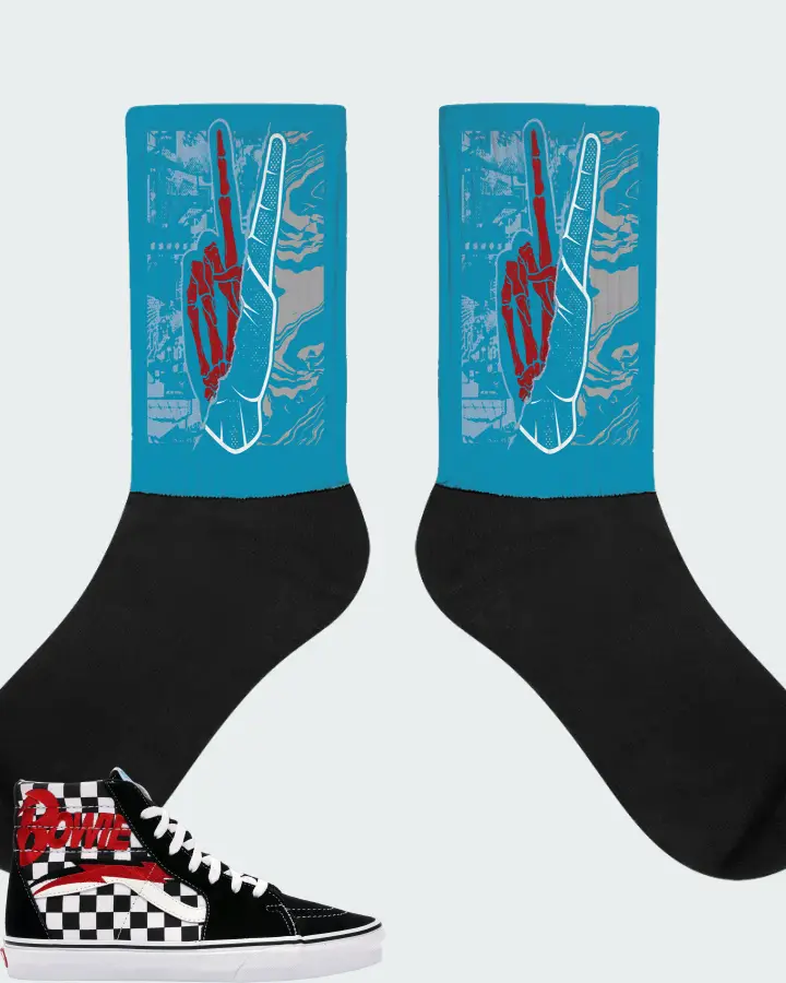Vans Sk8-Hi Sneaker Matching Aqua Socks - Peace of mind