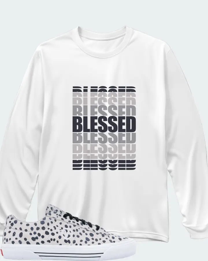 Vans Sid Pro Sneaker Matching White Long Sleeve T-Shirt - BLESSED Many Times
