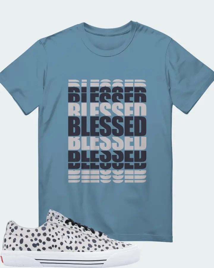 Vans Sid Pro Sneaker Matching Steel Blue T-Shirt - BLESSED Many Times