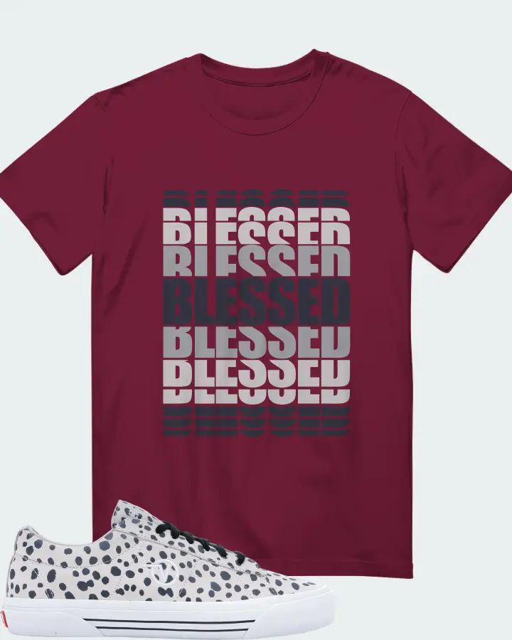 Vans Sid Pro Sneaker Matching Maroon Kid's T-Shirt - BLESSED Many Times