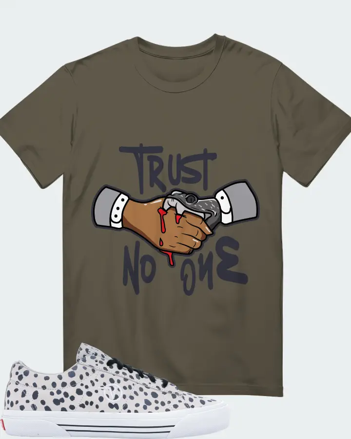 Vans Sid Pro Sneaker Matching Army Green Gildan T-Shirt - Trust No One