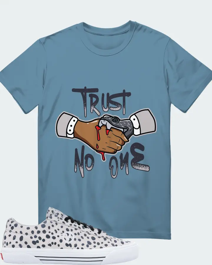 Vans Sid Pro Sneaker Matching Steel Blue T-Shirt - Trust No One