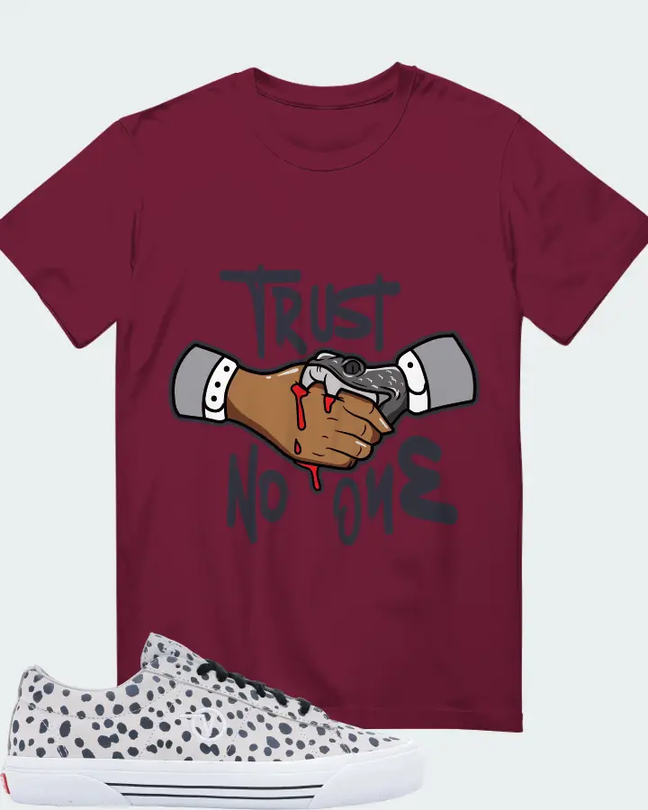 Vans Sid Pro Sneaker Matching Maroon Kid's T-Shirt - Trust No One