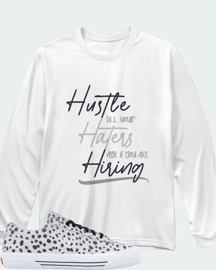 Vans Sid Pro Sneaker Matching White Long Sleeve T-Shirt - HUSTLE TILL YOUR HATERS ASK