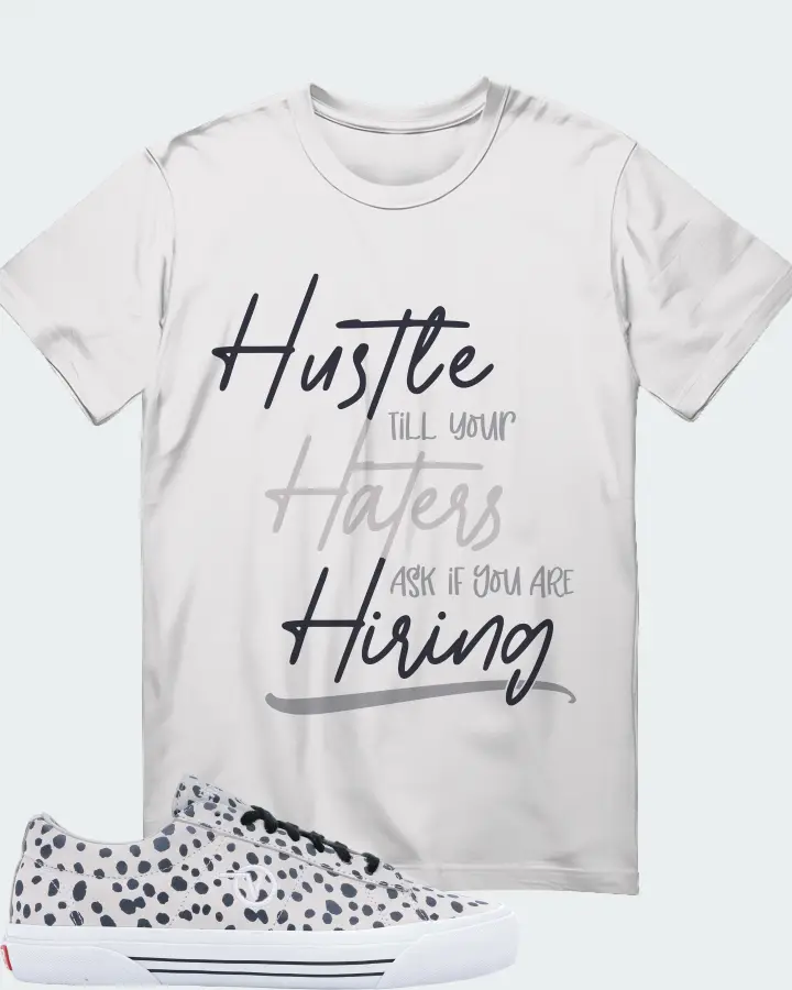 Vans Sid Pro Sneaker Matching White Kid's T-Shirt - HUSTLE TILL YOUR HATERS ASK