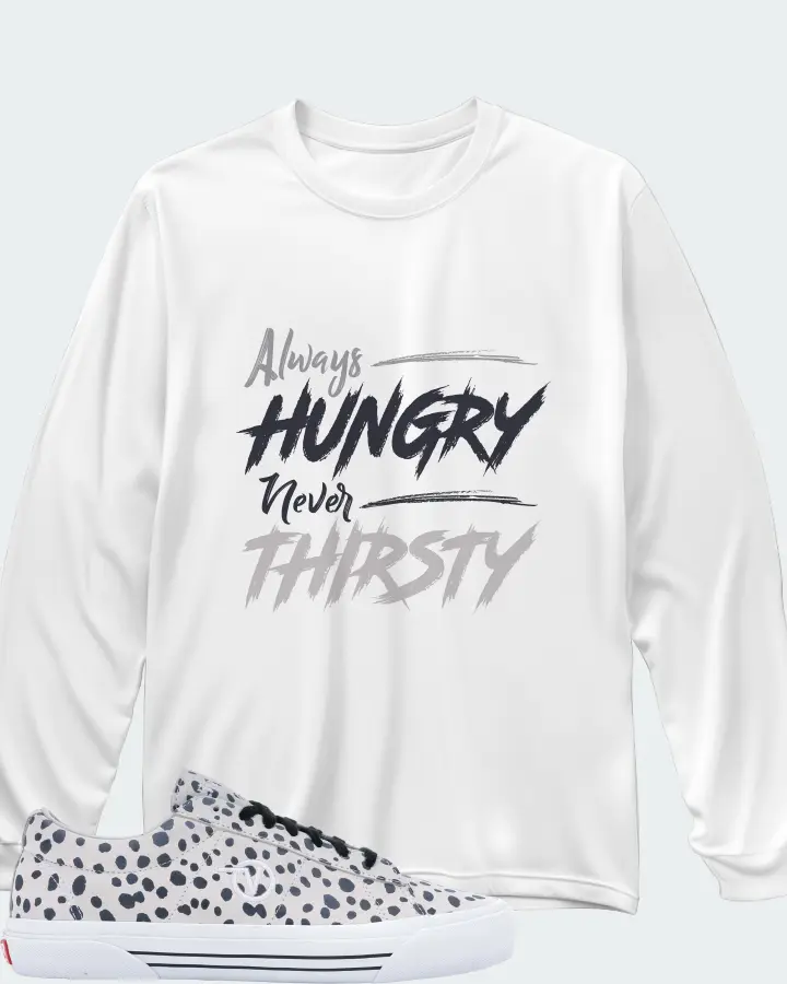 Vans Sid Pro Sneaker Matching White Long Sleeve T-Shirt - Always HUNGRY Never THIRSTY