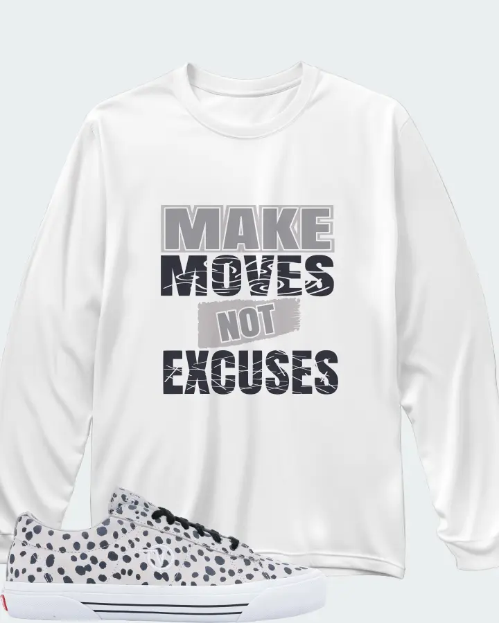Vans Sid Pro Sneaker Matching White Long Sleeve T-Shirt - Make Moves Not Excuses