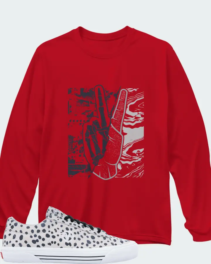 Vans Sid Pro Sneaker Matching Red Kid's Long Sleeve T-Shirt - Peace of mind