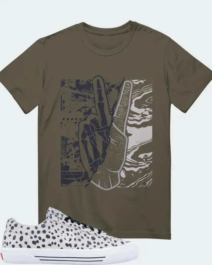 Vans Sid Pro Sneaker Matching Army Green Gildan T-Shirt - Peace of mind