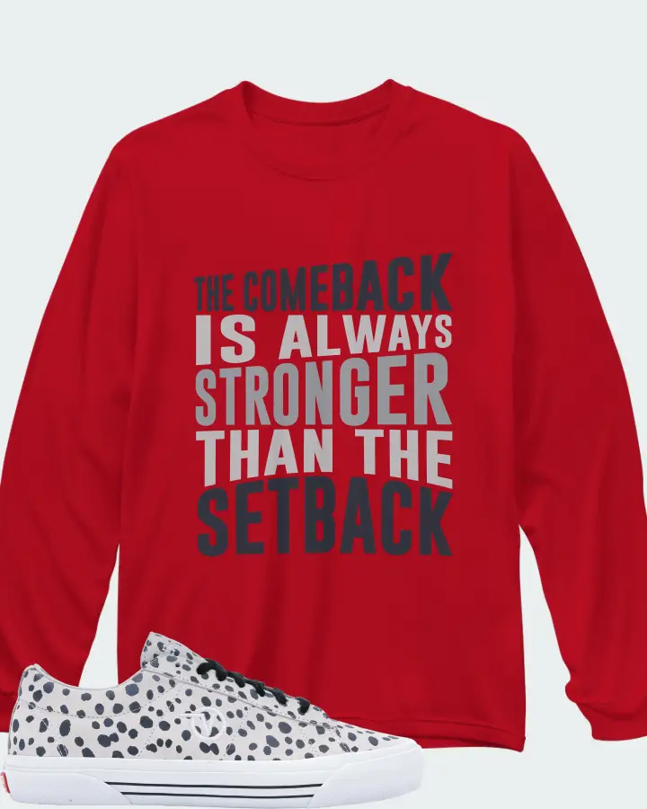 Vans Sid Pro Sneaker Matching Red Kid's Long Sleeve T-Shirt - The Comeback