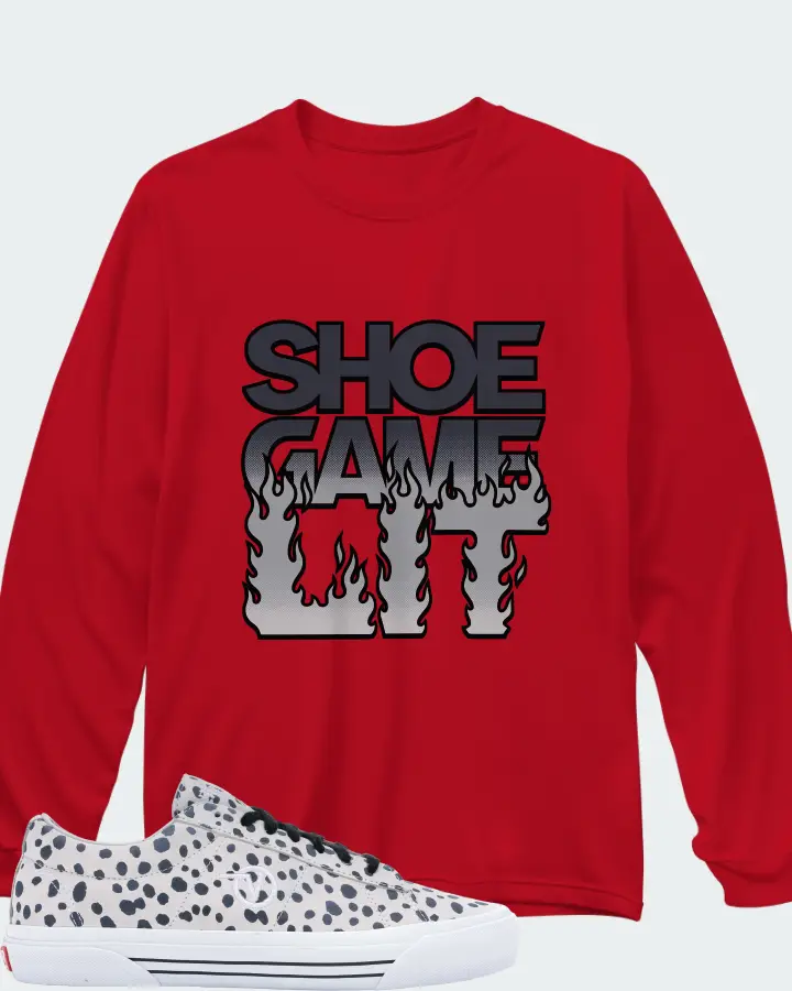 Vans Sid Pro Sneaker Matching Red Kid's Long Sleeve T-Shirt - Shoe Game Lit Refreshed
