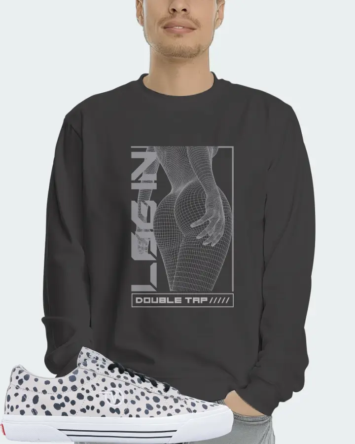 Vans Sid Pro Sneaker Matching Dark Grey Long Sleeve T-Shirt (LOGIN) - View 4
